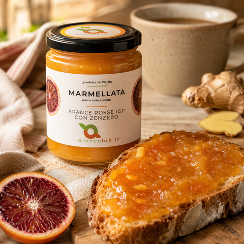 Blutorangenmarmelade mit Ingwer (6 Gläser)