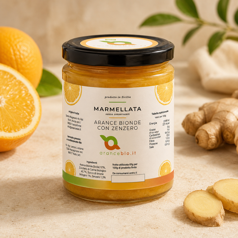 Konfitüre aus blonden Orangen und Ingwer (6 Gläser)