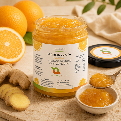 Konfitüre aus blonden Orangen und Ingwer (6 Gläser)