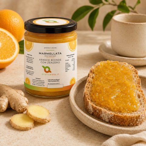 Konfitüre aus blonden Orangen und Ingwer (6 Gläser)