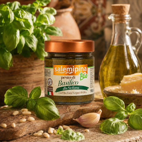 Basilikum-Pesto nach sizilianischer Art Bio