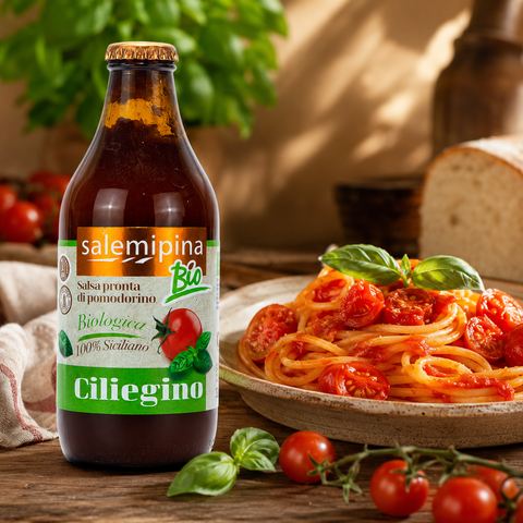 Bio-Kirschtomatensoße, servierfertig