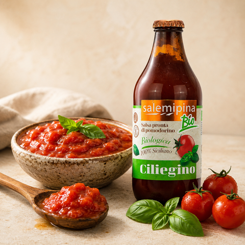 Bio-Kirschtomatensoße, servierfertig