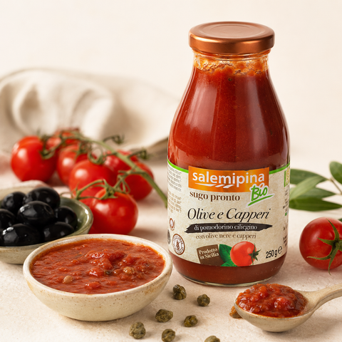 Fertige Soße Oliven und Kapern Bio